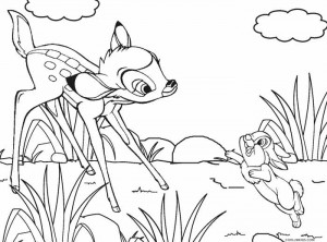Bambi and Thumper Coloring Pages