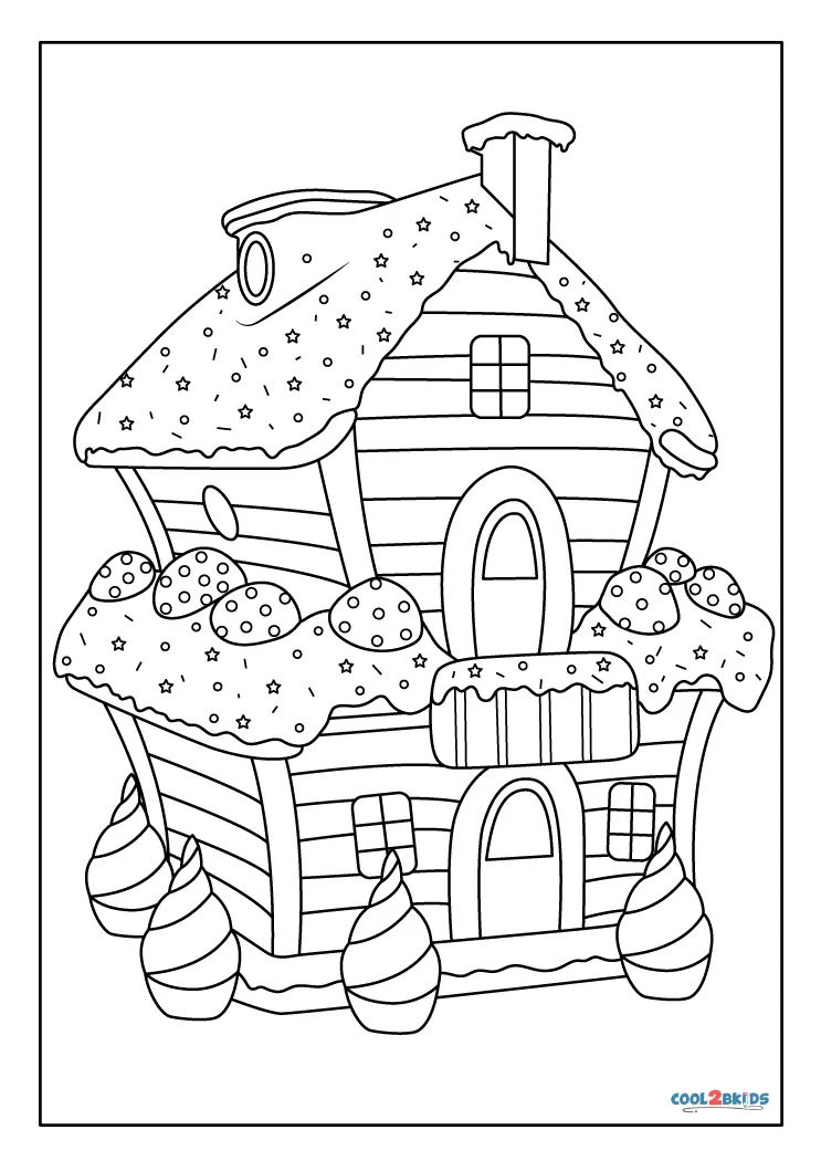 Пряничный домик раскраска для детей распечатать Gingerbread house clipart black and white ClipartNinja ClipArt Best ClipAr