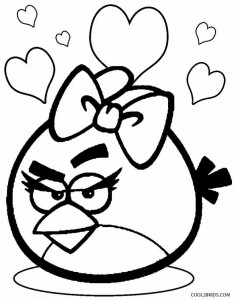 Girl Angry Birds Coloring Pages