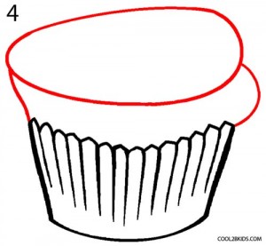 How to Draw a Cupcake Step 4