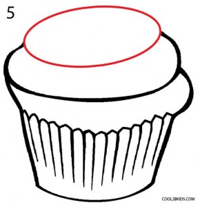 How to Draw a Cupcake Step 5