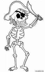 Pirate Skeleton Coloring Pages