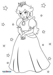 super mario princess peach coloring pages