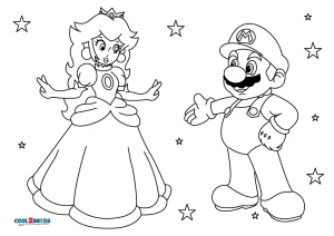 super mario princess peach coloring pages