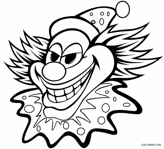 Creepy Clown Coloring Pages 2