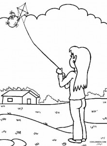 Flying Kite Coloring Page