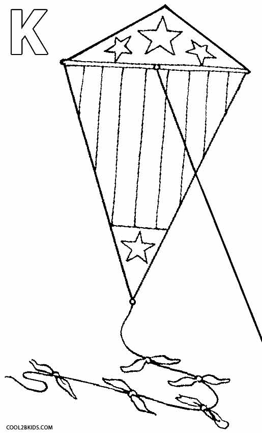 Printable Kite Coloring Pages For Kids