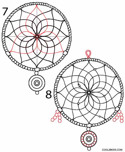 How To Draw A Dreamcatcher Step By Step Cool2bkids