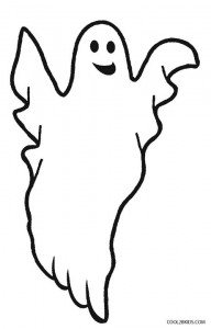 Happy Ghost Coloring Pages