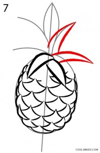How to Draw a Pineapple Step 7