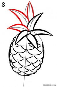 How to Draw a Pineapple Step 8