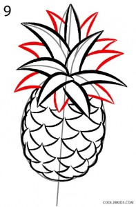 How to Draw a Pineapple Step 9