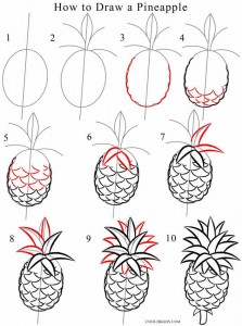 How to Draw a Pineapple Step by Step