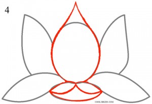 How to Draw Lotus Flower Step 4
