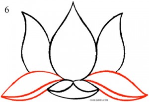 How to Draw Lotus Flower Step 6