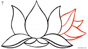 How to Draw Lotus Flower Step 7