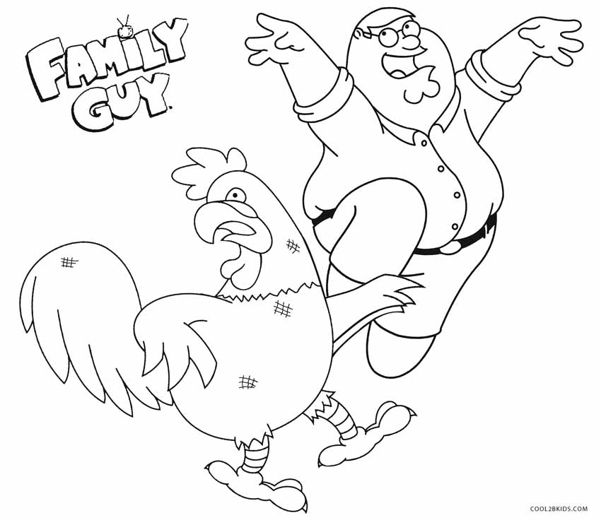 printable family guy coloring pages for kids