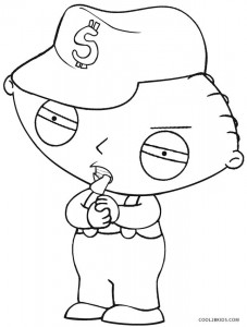 Family Guy Stewie Gangster Coloring Pages