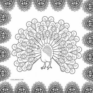 Hard Peacock Coloring Pages