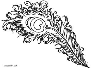 Peacock Feather Coloring Page