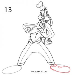 How to Draw Goofy Step 13