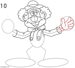 How to Draw a Clown Step 10