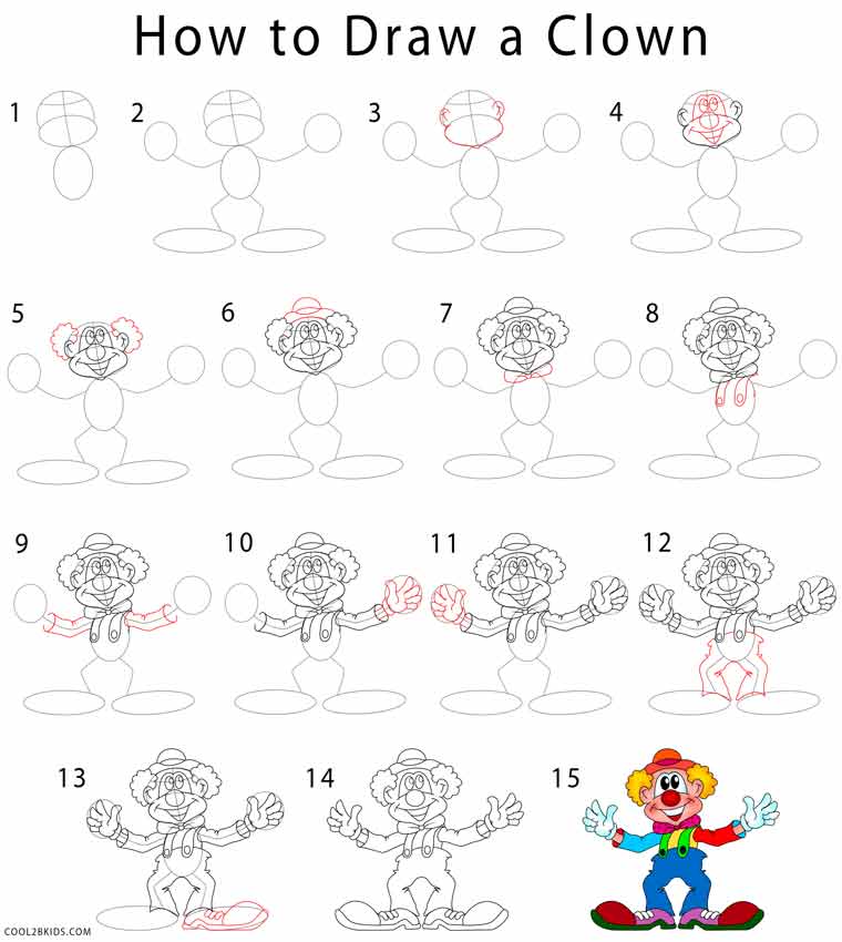 How to Draw a Clown (Step by Step Pictures)