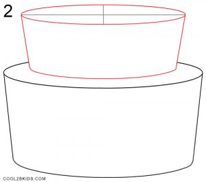 How to Draw a Birthday Cake Step 2