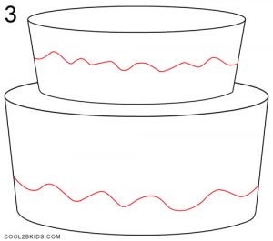 How to Draw a Birthday Cake Step 3