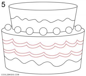 How to Draw a Birthday Cake Step 5