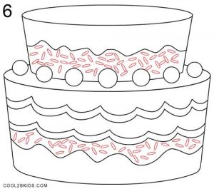 How to Draw a Birthday Cake Step 6
