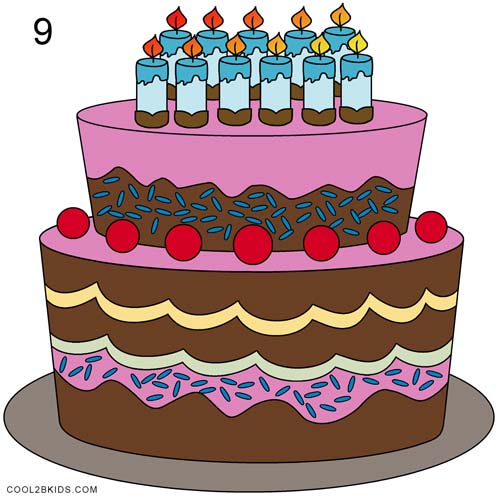 How to Draw a Birthday Cake (Step by Step Pictures)