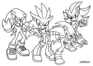 sonic and knuckles and shadow coloring pages