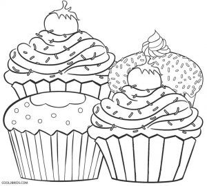 Cupcake Coloring Pages for Adults