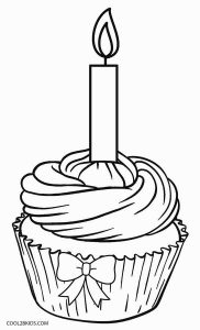 Happy Birthday Cupcake Coloring Pages