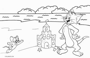 Tom and Jerry Beach Coloring Pages