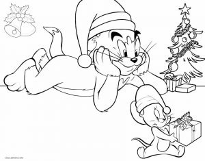 Tom and Jerry Christmas Coloring Pages