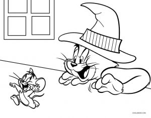 Tom and Jerry Halloween Coloring Pages