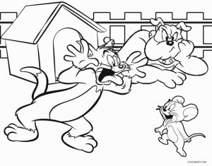 Tom and Jerry and Spike Coloring Pages