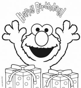 Elmo Birthday Coloring Pages