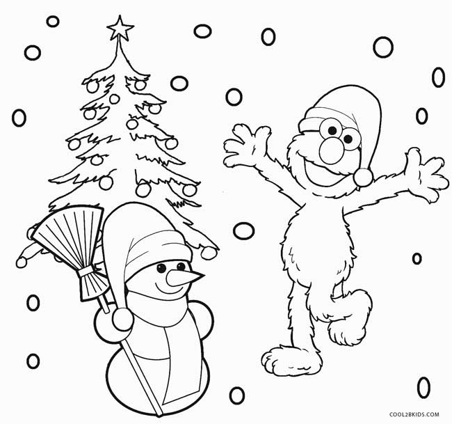 Elmo christmas coloring pages printable