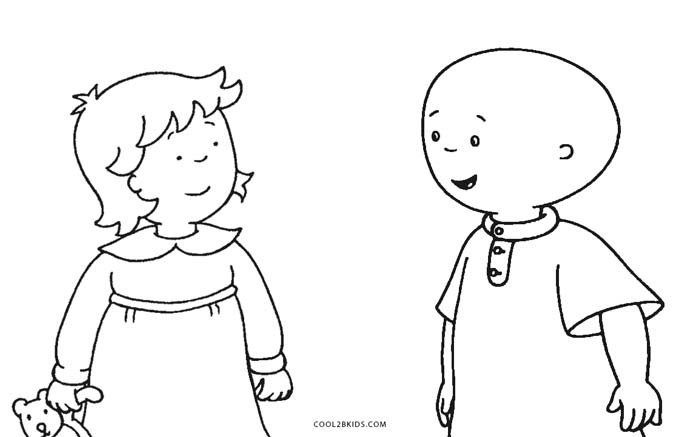 caillou printable coloring pages free