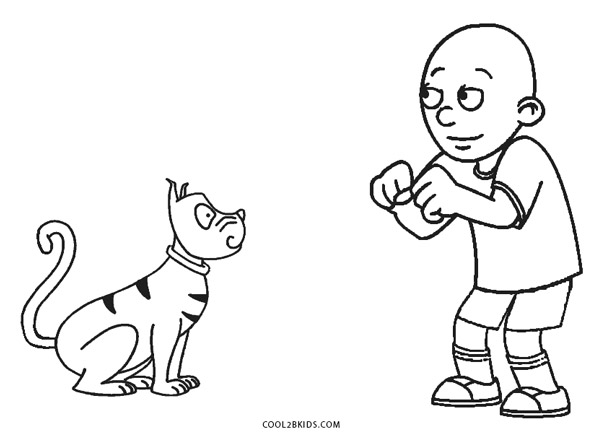 caillou printable coloring pages free