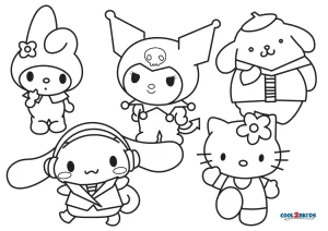 Sanrio, Hello Kitty characters, Coloring Page
