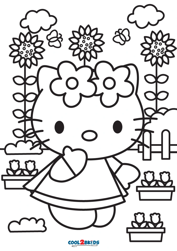 my melody and hello kitty coloring pages