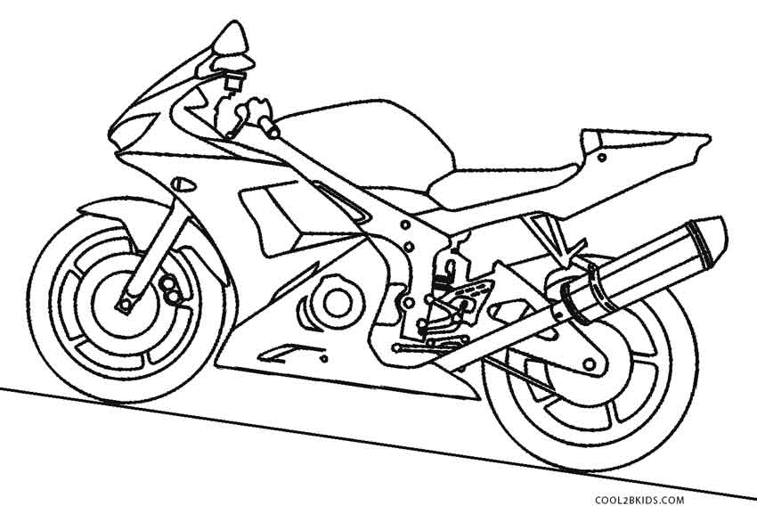 Coloring page - Motocicleta em um carrinho