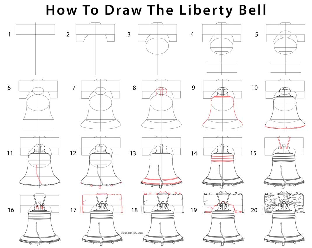 How to Draw the Liberty Bell (Step by Step Pictures) | Cool2bKids