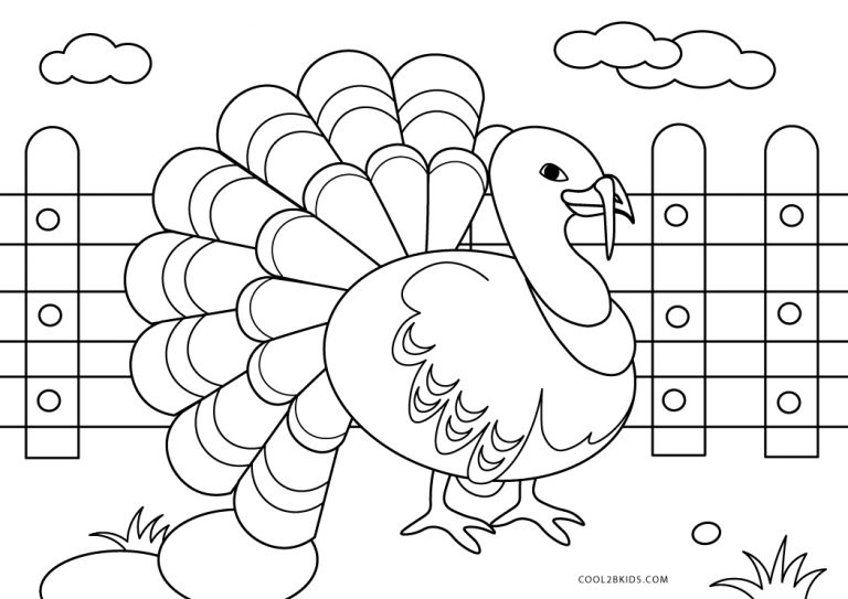 Free Printable Turkey Coloring - Printable Turkey Coloring Pages 768x543 
