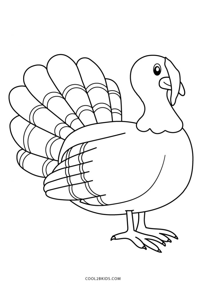Free Printable Turkey Coloring - Simple Turkey Coloring Page 724x1024 