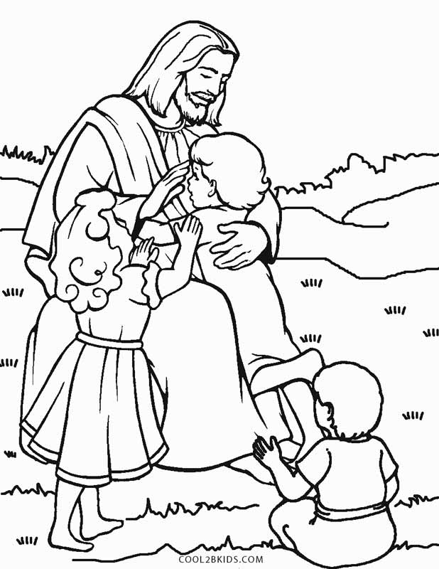 Coloring Pages Of Jesus With Children 1